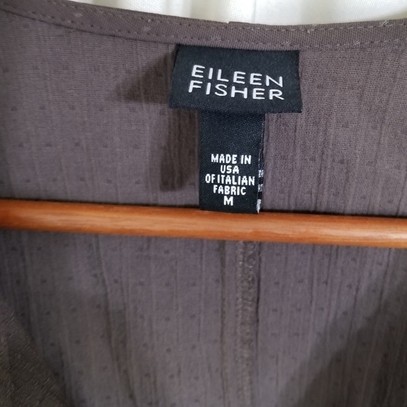 Eileen Fisher Gray Brown Open Front Blazer Medium - Picture 4 of 5